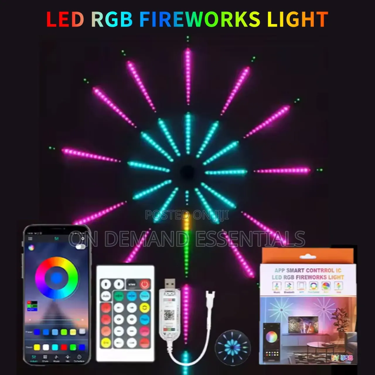 Smart Control IC LED 5V RGB Fireworks Light With Remote Control