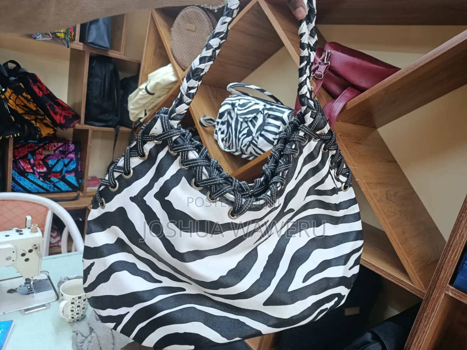 Zebra Print Slouch Hobo Bag