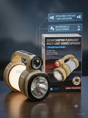 Multi-Functional Solar Camping Light & Flashlight