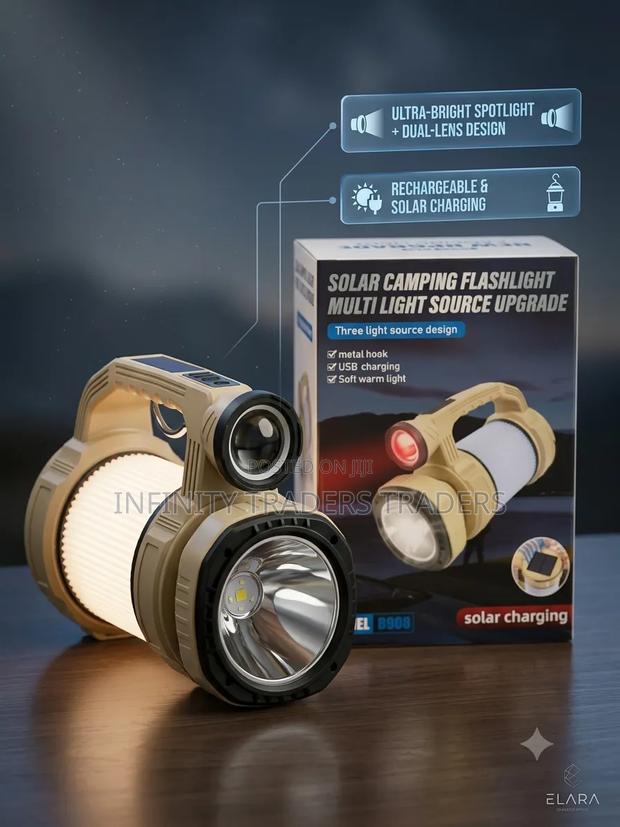 Multi-Functional Solar Camping Light & Flashlight