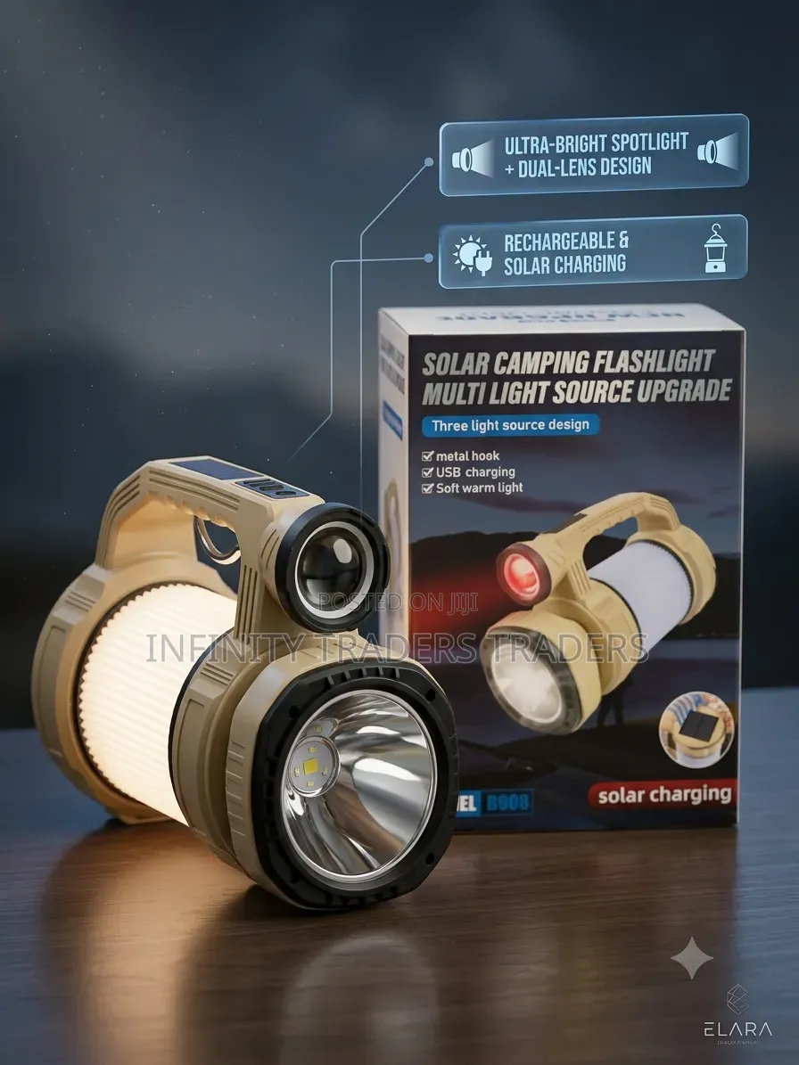 Multi-Functional Solar Camping Light & Flashlight