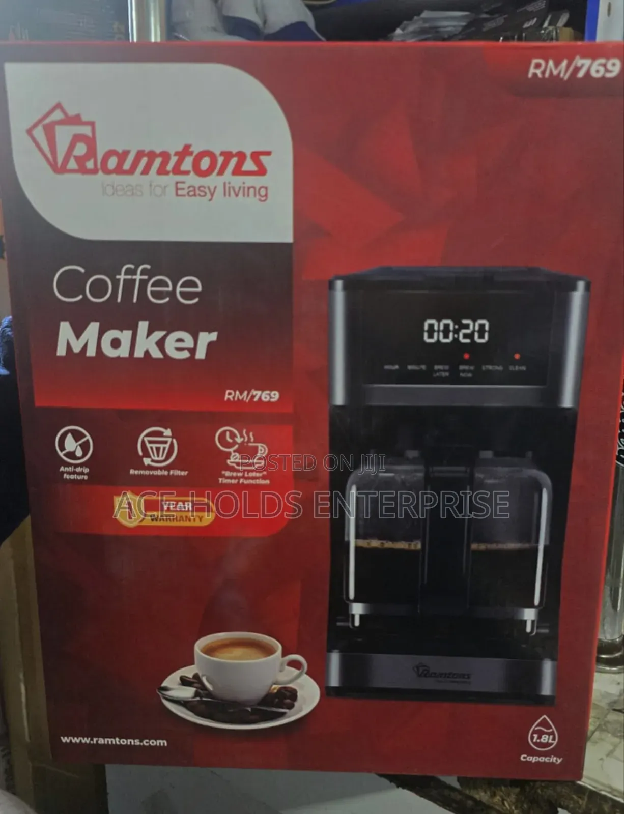 Ramtons Coffee Maker - Rm/769 Household Electric Appliance Unit