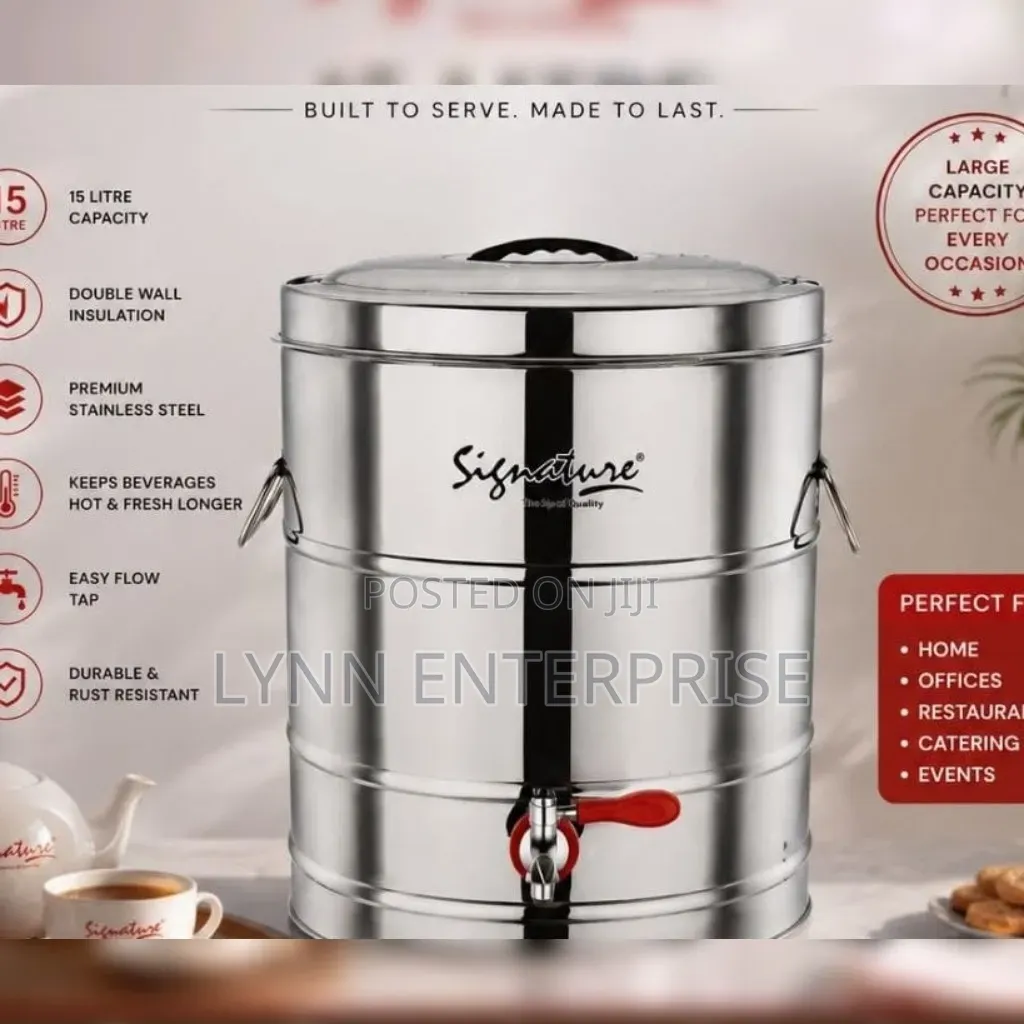 Double Wall Insulated Stainless Steel Tea Urn 15 Litres