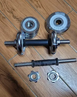 Adjustable Chrome 10kg  Dumbbell Set