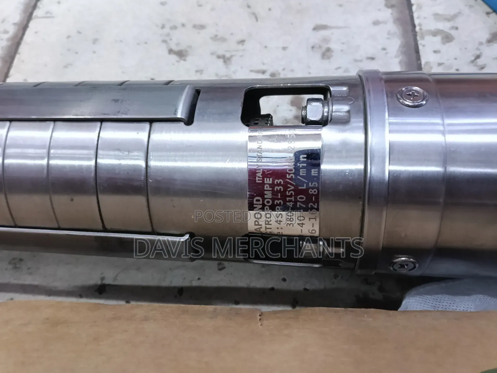 3 HP Submersible Water Pump Three Phase Aquapond ITALY 196m Head Max