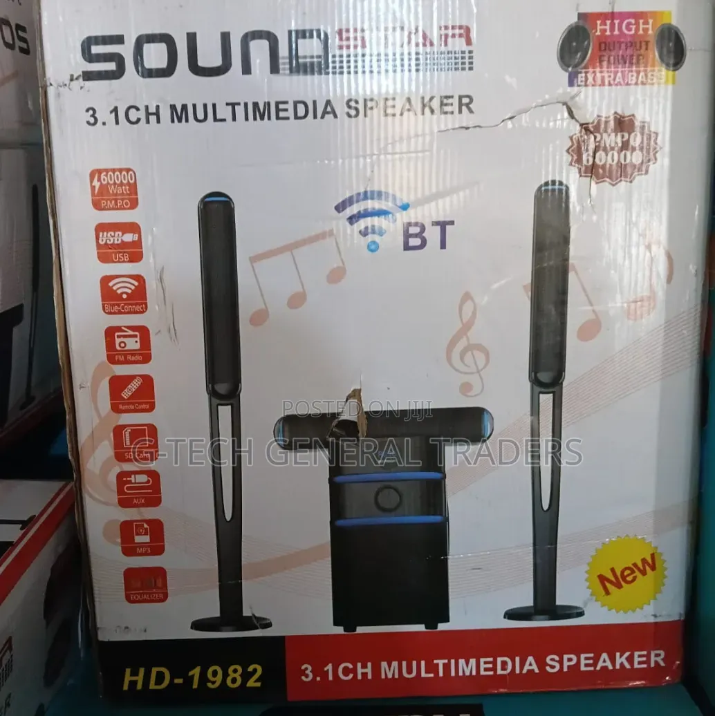 Sound Star Multimedia Speaker System 3.1 Ch -60000w Hd -1982