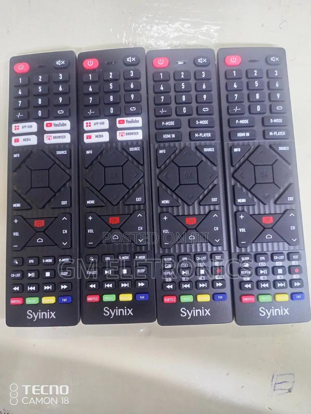 New Syinix Smart TVS Replacement Remote Available With Batteries.