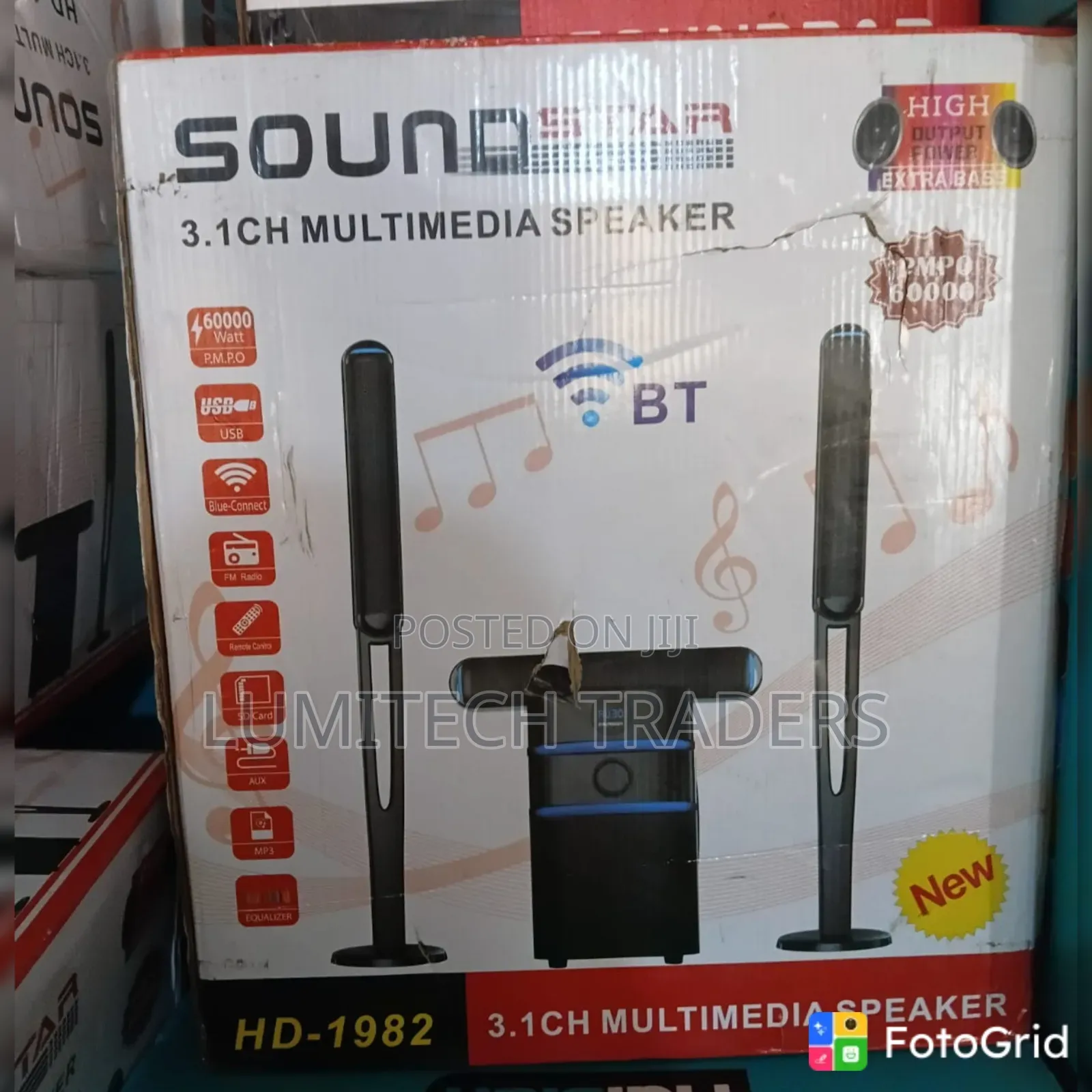 Sound Star Multimedia Speaker System 3.1 Ch -60000w Hd -1982