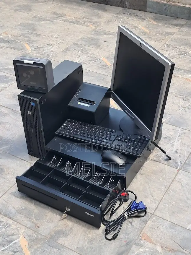 Supermarket POS System With Computer, Printer & Cash Drawer