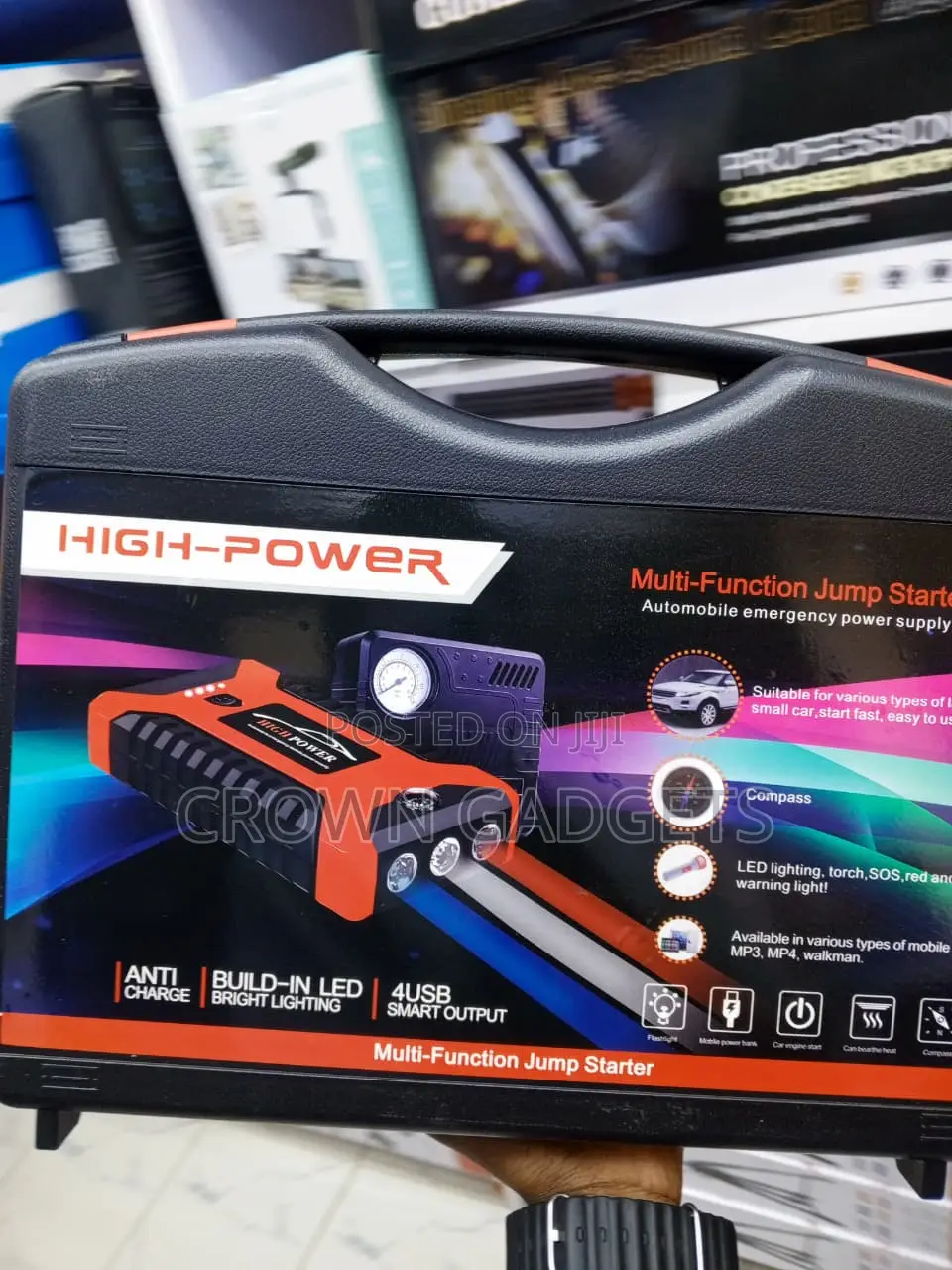 Portable 600A Car Jump Starter With Air Pump & Inflator