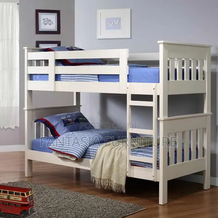 4x6 White Slatted Bunk Bed: Pay on Delivery