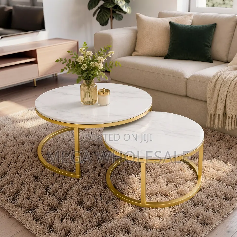 Nesting Tables Marble Nesting Coffee Table Set With Gold Metal Frame