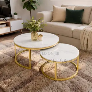 Nesting Tables Marble Nesting Coffee Table Set With Gold Metal Frame