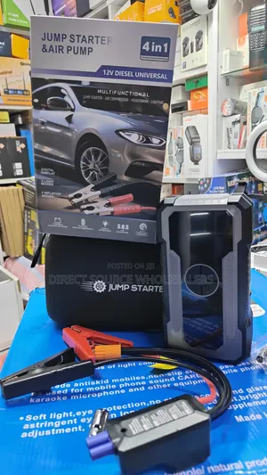 4-in-1 Emergency Car Jump Starter – LED Light & Power Bank