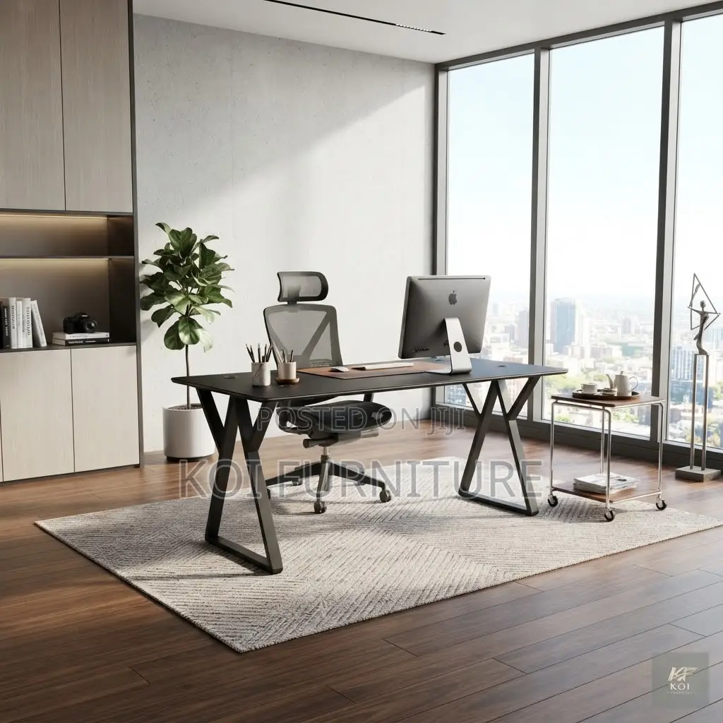 Office Desk; 1400MM Black Style Colore Home Office Desktop Table