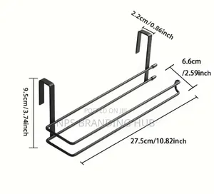 Metallic Kitchen Paper Towel Holder Undershelf/Door Hook (Nm