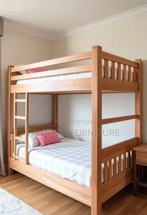4x6 Natural Wood Slatted Bunk Bed: Pay on Delivery