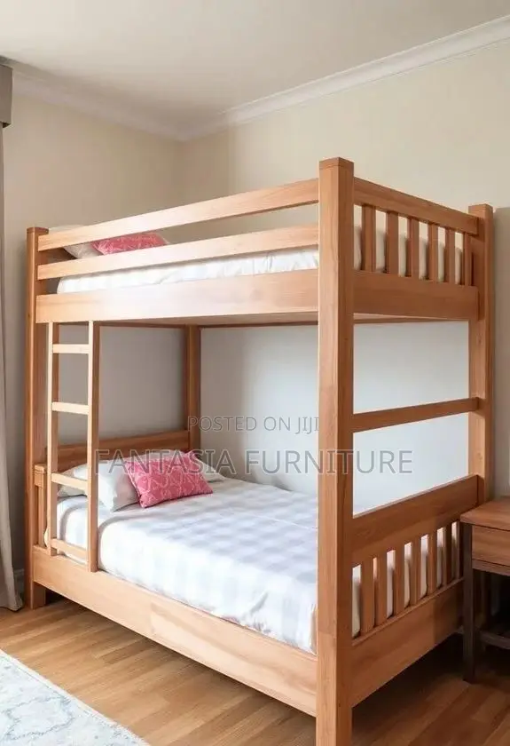 4x6 Natural Wood Slatted Bunk Bed: Pay on Delivery