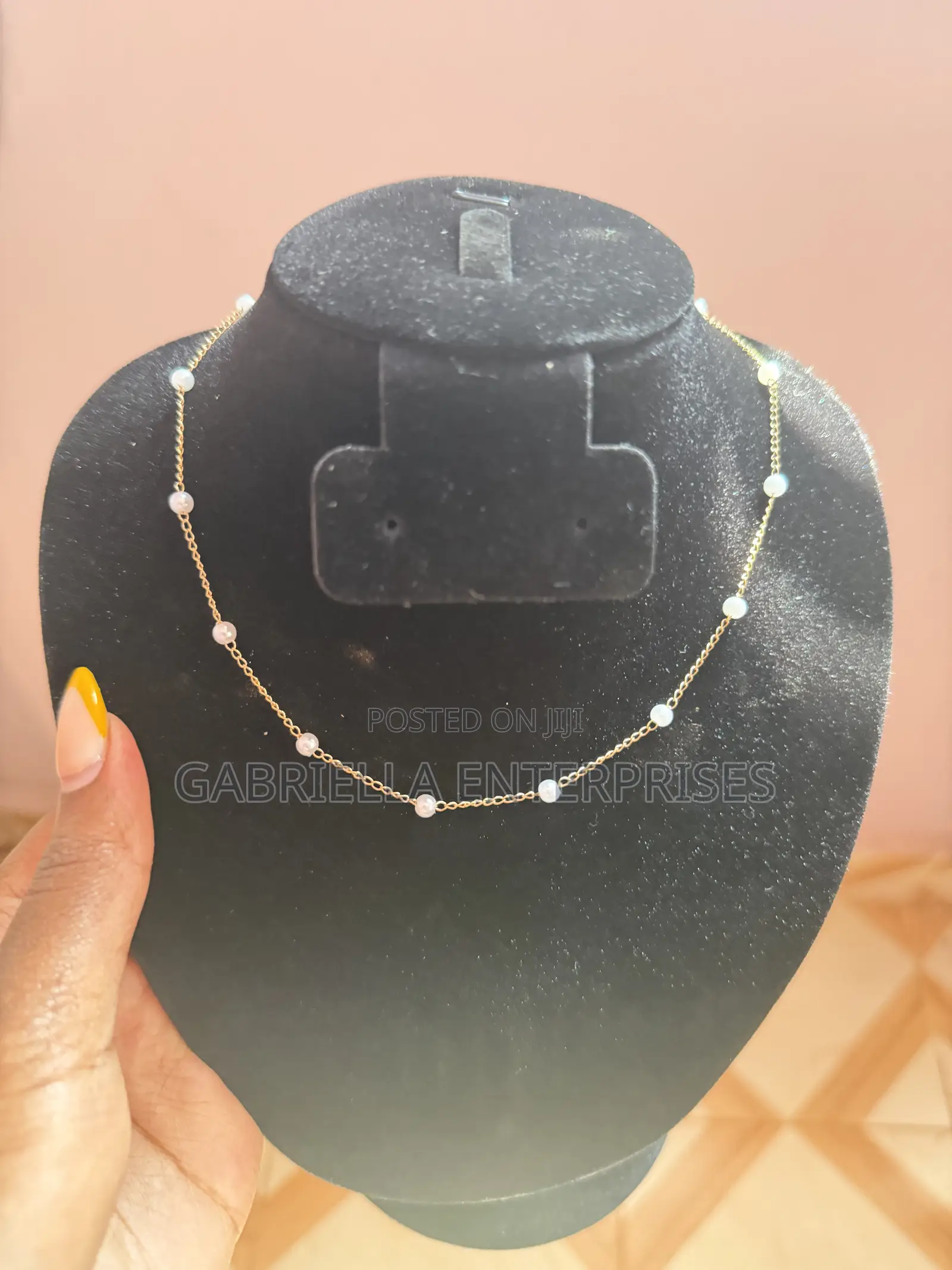 Pearl Choker Necklace Gold Color