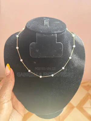 Pearl Choker Necklace Gold Color