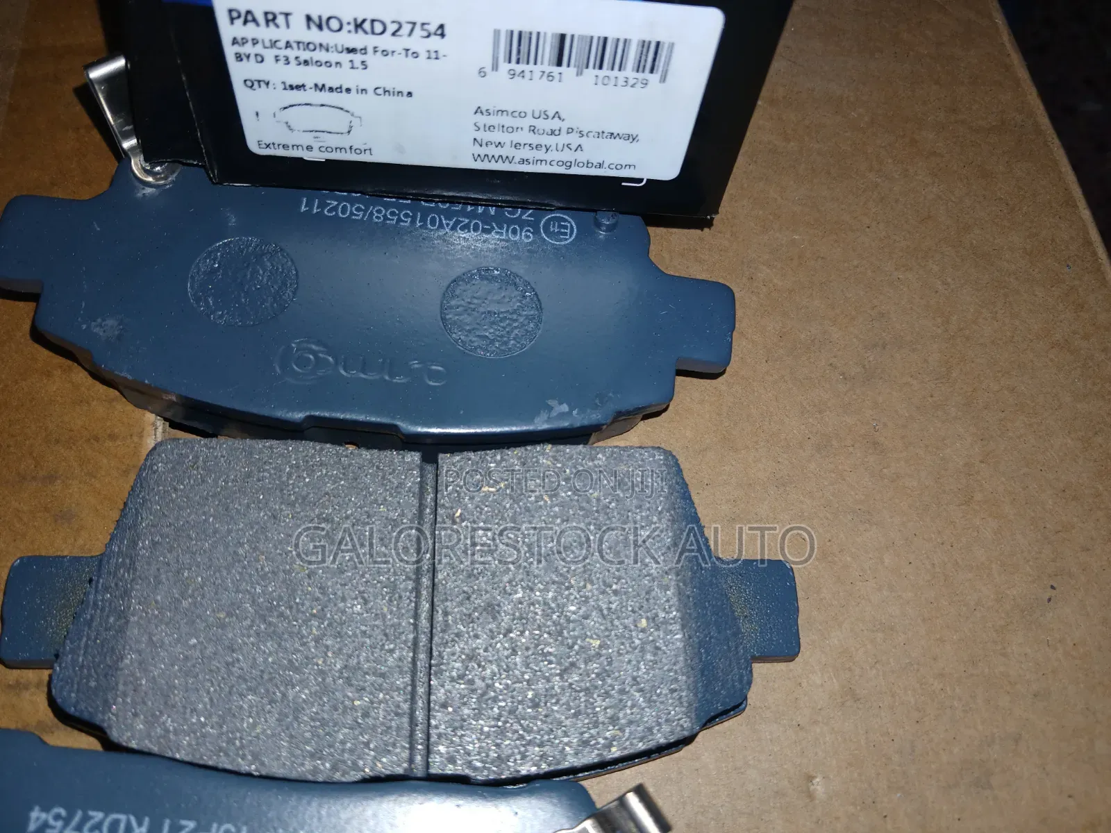 Kd2754 – Toyota Nze / Fielder / Vitz / Spacio – Front Brake Pads