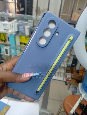 Blue Samsung Galaxy Z Fold S Pen Case Yellow and Black Slim Stylus