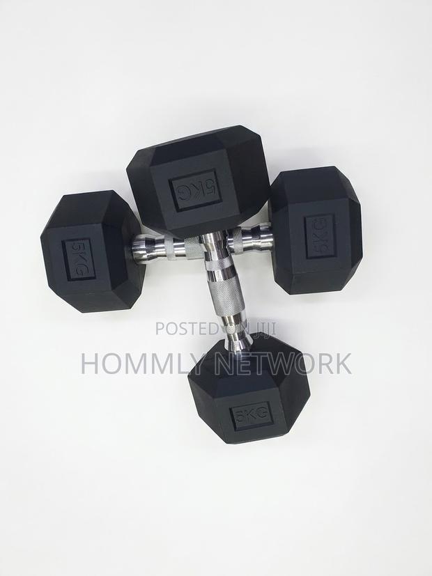 5kg Hexagonal Dumbbells Pair - thumbnail 3