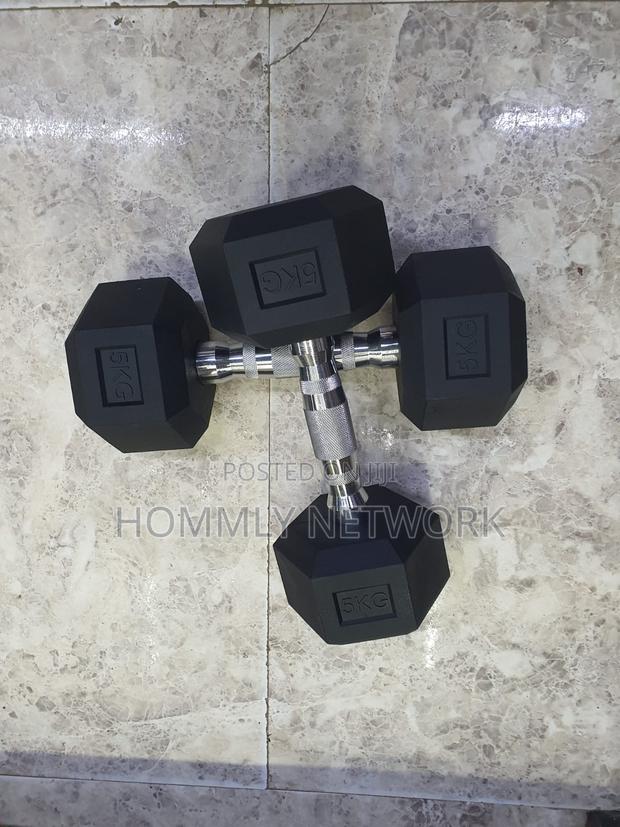 5kg Hexagonal Dumbbells Pair - thumbnail 2