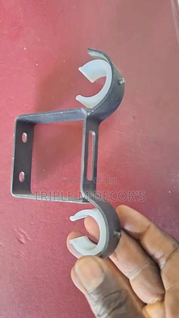 Double Rod Ceiling Mount Bracket Powder Coated Finish
