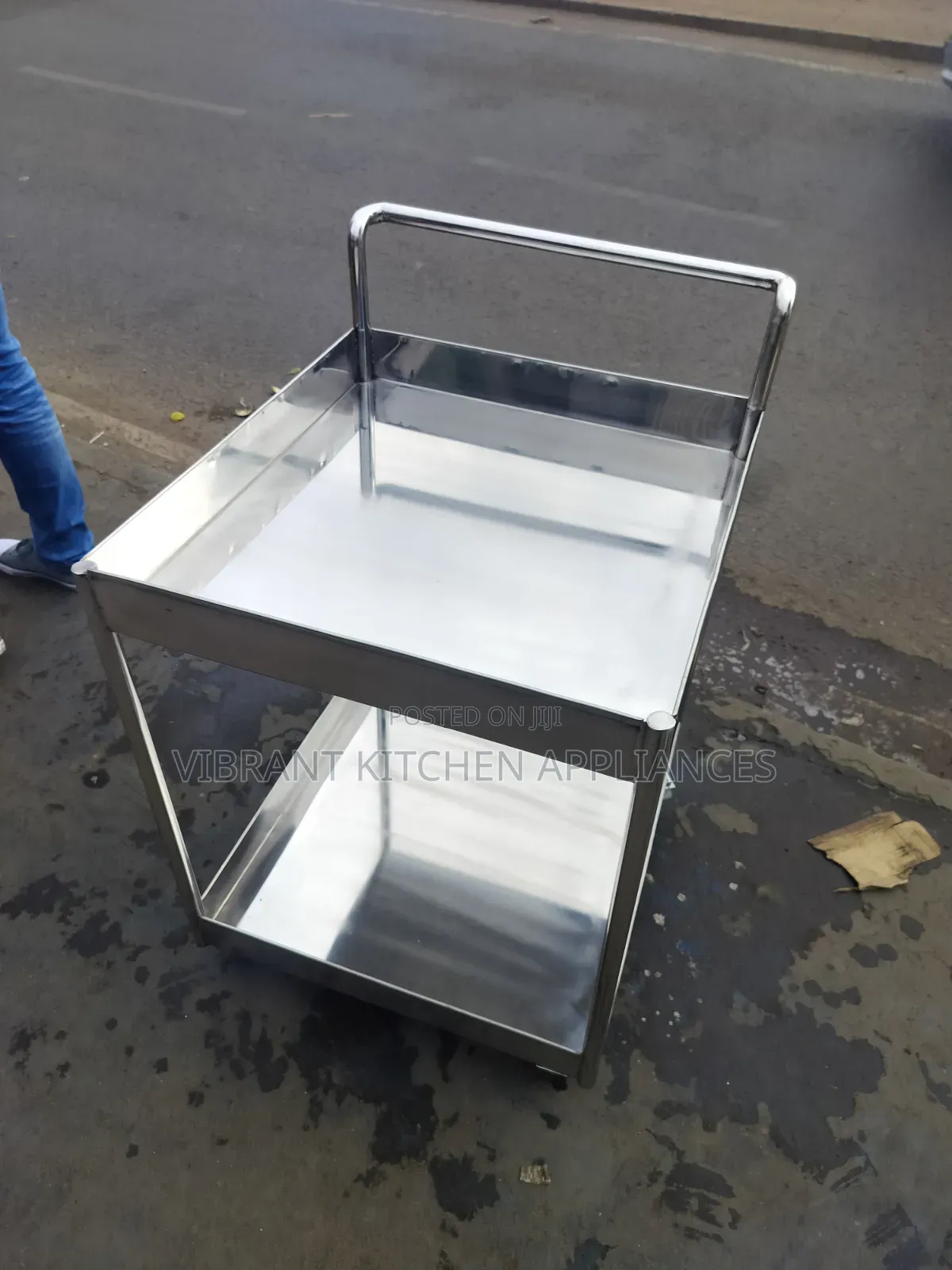 Two Tier Stainless Steel Trolley