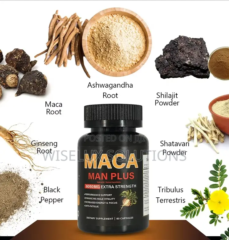 Maca Man Plus 8050MG Extra Strength Herbal Capsules 60 Capsules