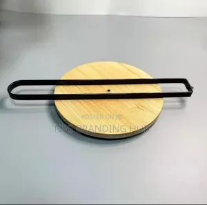 High Quality Metallic Paper Towel Holder With Bamboo Base(Nm