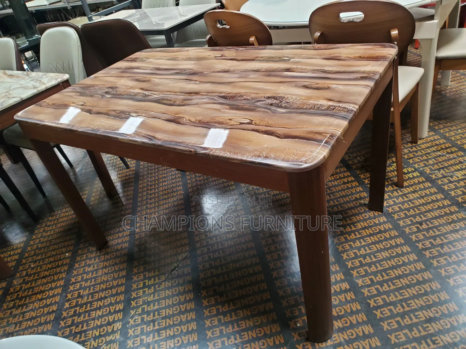 Luxury Glossy Marble Effect Dining Table