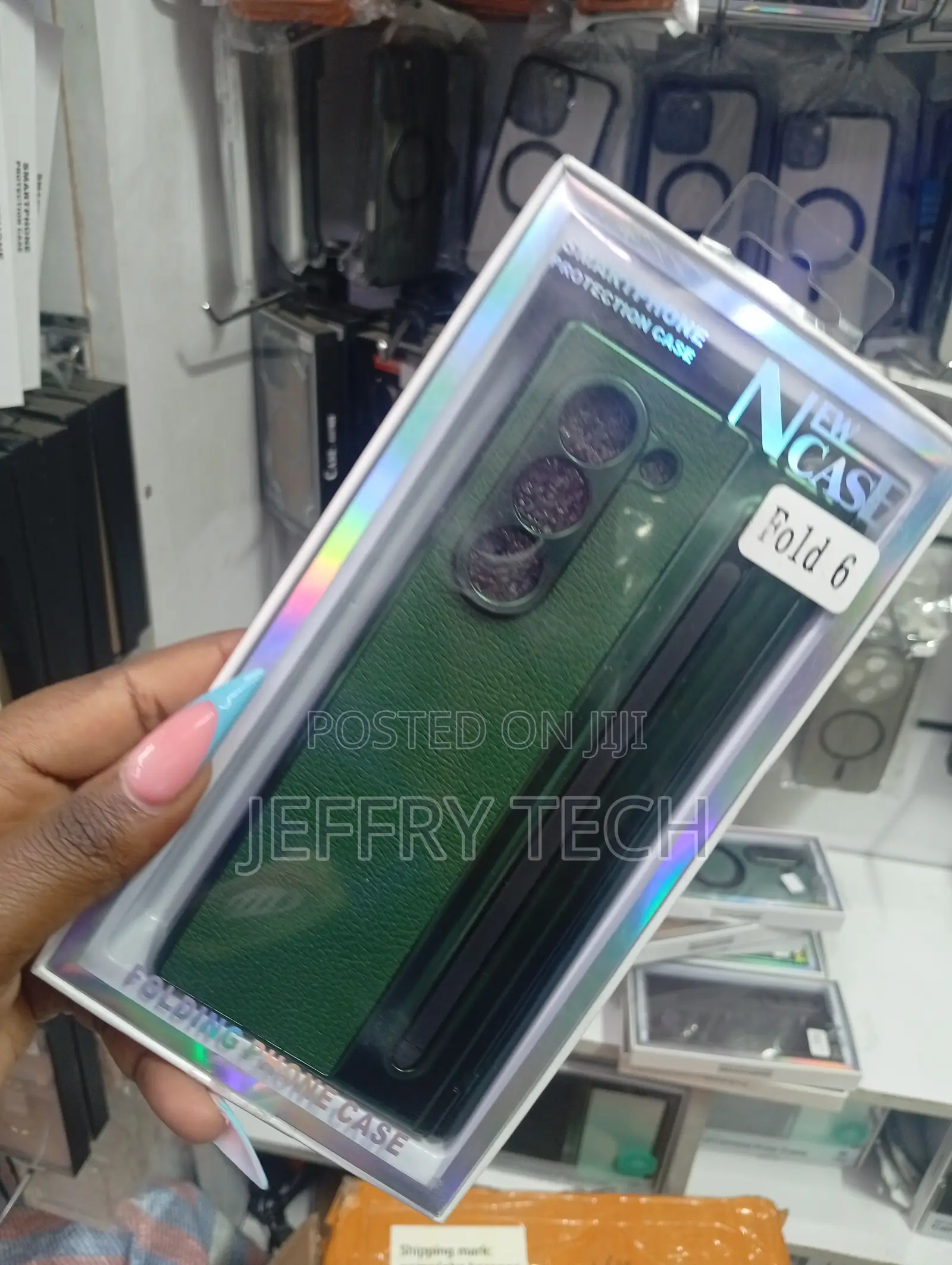 Green Leather Case With an for the Samsung Galaxy Z Fold 6