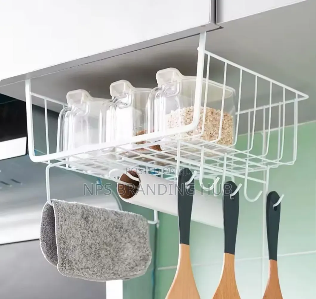 Metallic Under Shelf Rack White & Black Nm