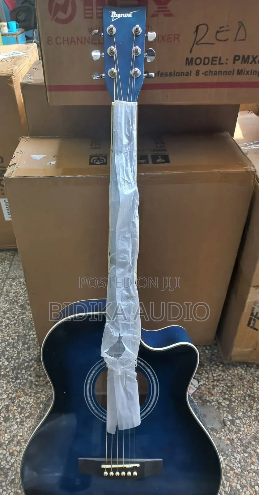 40-Inch Cutaway Acoustic Guitar in Transparent Blue Sunburst Finish
