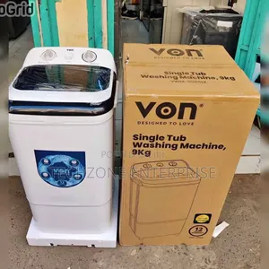 Von Single Tub 9kgs Washing Machine, White ,,