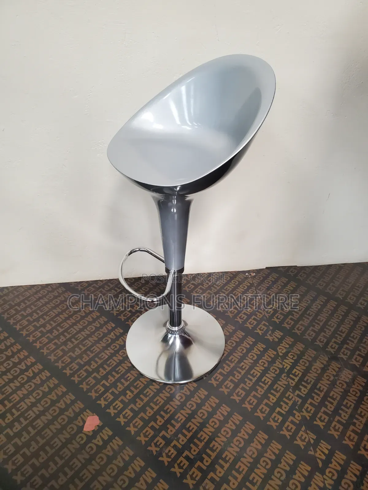 Modern Silver Metallic Barstool
