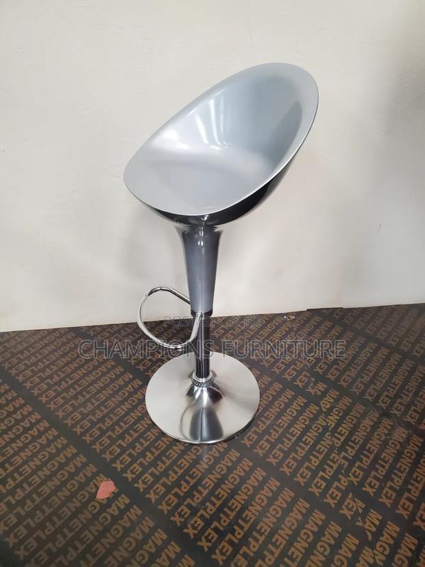 Modern Silver Metallic Barstool