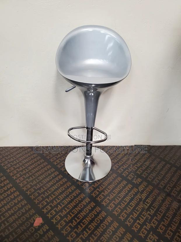 Modern Silver Metallic Barstool - thumbnail 2