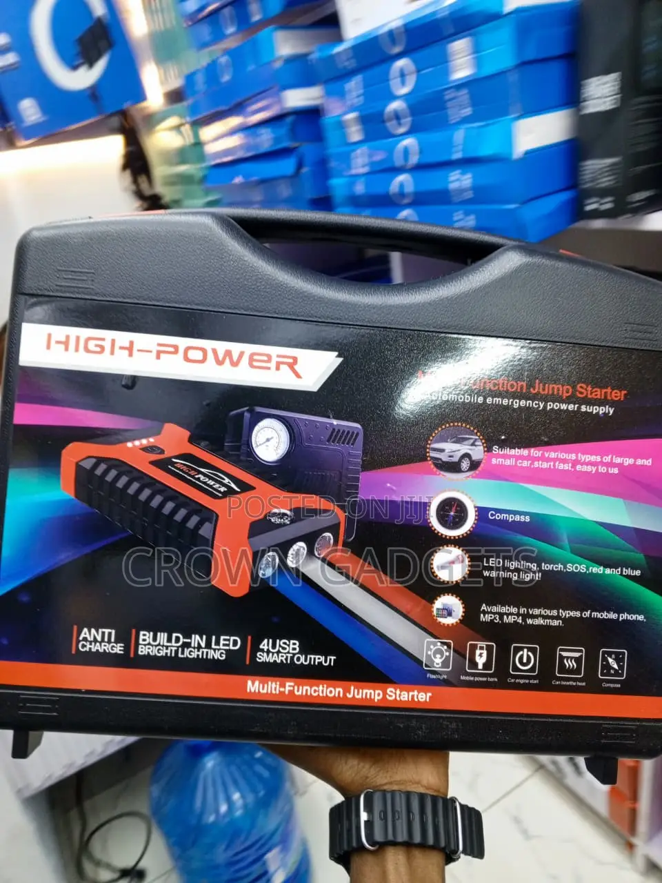 600A Car Battery Jump Starter With Tire Inflator & LED