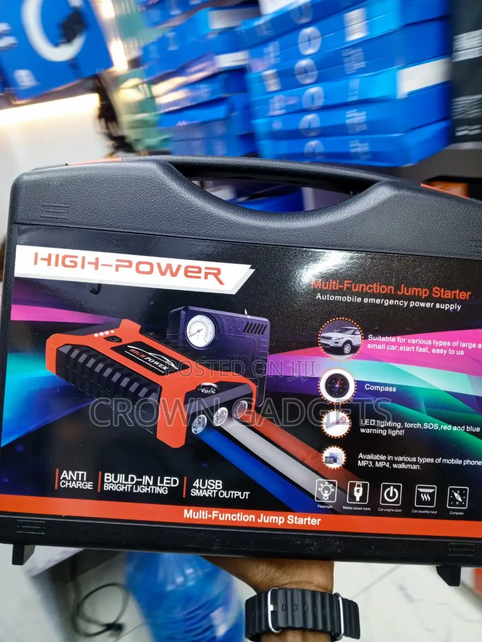 12V Car Jump Starter 600A With Air Compressor & Power Bank