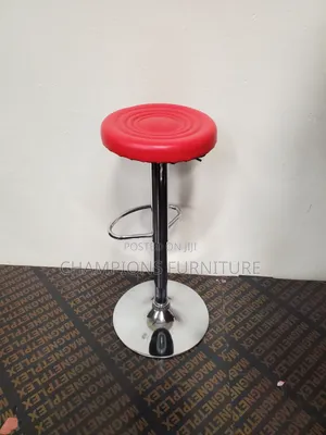 Round Red Salon/Bar Stool