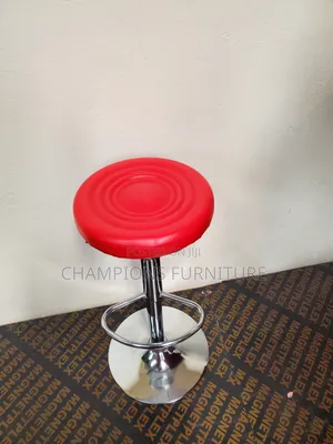 Round Red Salon/Bar Stool