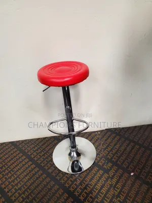 Round Red Salon/Bar Stool