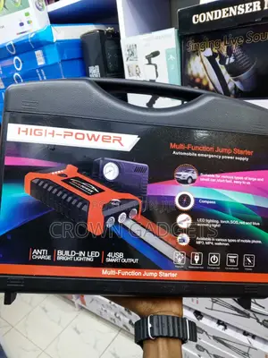 Portable Car Battery Booster With Air Inflator & LED Light