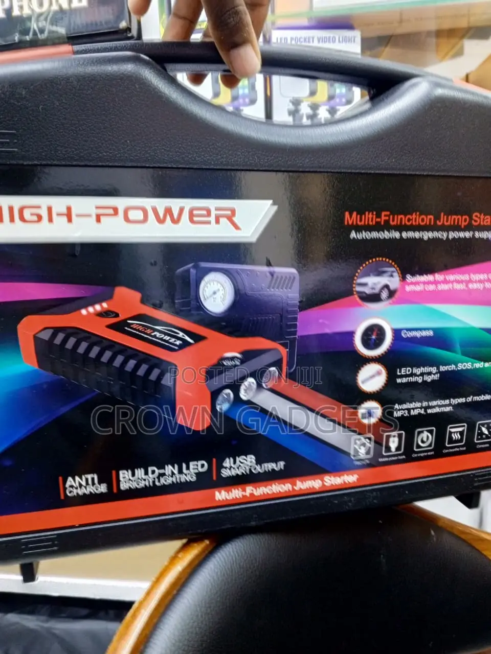600A Emergency Car Jump Starter With Air Inflator