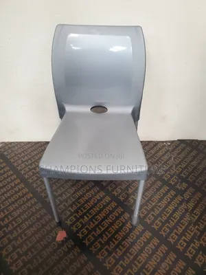 Grey Molded Plastic Outdoor/Indoor Chair