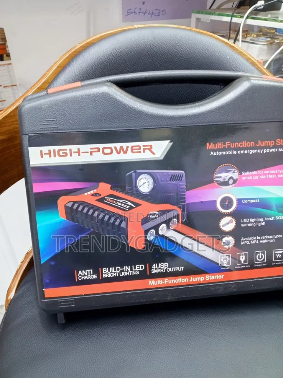 Car Jump Starter Kit 600A With Air Compressor & LED