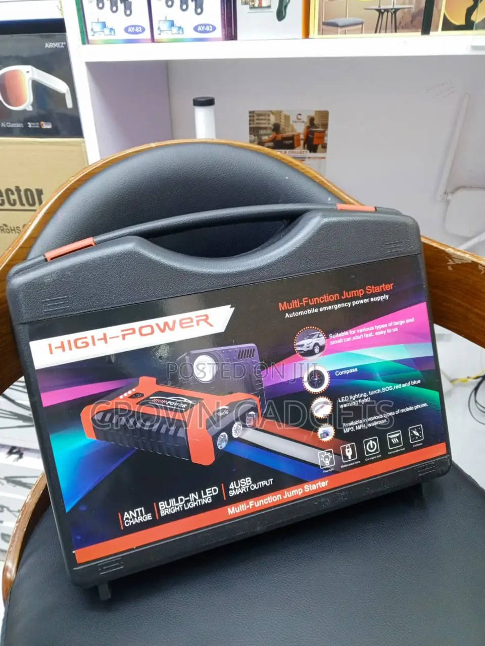 Car Jump Starter Kit 600A With Air Compressor & LED